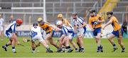 2 June 2013; Waterford players, Seamus Prendergast, Shane O'Sullivan, 8, Michael Walsh, Brian O'Halloran and Darragh Fives bettle for possession with Clare's Seadna Morey, Colm Galvin, Tony Kelly, 11, and Colin Ryan. Munster GAA Hurling Senior Championship, Quarter-Final, Clare v Waterford, Semple Stadium, Thurles, Co. Tipperary. Picture credit: Ray McManus / SPORTSFILE