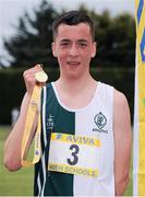 1 June 2013; Winner of the Inter Boys 1500m Steeplechase event, Padraig Lennon, St. Davids, Greystones, Co. Wicklow. The Aviva Irish Schools Track and Field Championships 2013. Tullamore Harriers, Tullamore, Co. Offaly. Picture credit:Tomás Greally / SPORTSFILE