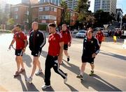 3 June 2013; British & Irish Lions players, from left, Rob Kearney, Paul O'Connell and Alex Cuthbert on their way to squad training ahead of their game against Western Force on Wednesday. British & Irish Lions Tour 2013, Squad Training, Langley Park, Perth, Australia. Picture credit: Stephen McCarthy / SPORTSFILE