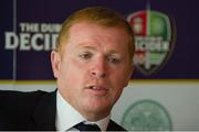 4 June 2013; Celtic manager Neil Lennon during a press conference to announce the Liverpool v Celtic, Dublin Decider match, which will take place in the Aviva Stadium on Saturday 10th August. Dublin Decider Press Conference, Aviva Stadium, Lansdowne Road, Dublin. Picture credit: Ray McManus / SPORTSFILE