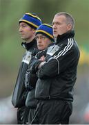 12 May 2013; Tipperary manager Eamon O'Shea with selectors Paudie O'Neill, centre, and Michael Ryan, left. Official Opening of New Cloughduv GAA Complex, Cork v Tipperary, Fr.O'Driscoll Park, Cloughduv, Co. Cork. Picture credit: Brendan Moran / SPORTSFILE