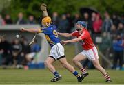 12 May 2013; Kieran Bergin, Tipperary, in action against Michael Walsh, Cork. Official Opening of New Cloughduv GAA Complex, Cork v Tipperary, Fr.O'Driscoll Park, Cloughduv, Co. Cork. Picture credit: Brendan Moran / SPORTSFILE