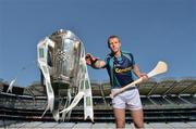 5 June 2013; Hurling stars Henry Shefflin, Kilkenny, Seán Óg Ó hAilpín, Cork, Damien Hayes, Galway, and Eoin Kelly, Tipperary, got together in Croke Park to mark Centra's fourth year, as official sponsor of the GAA Hurling All-Ireland Senior Championship. These four all-star players, along with John Mullane will be getting together with Centra to spread the GAA message through a series of family community hurling events in stadiums and clubs throughout Ireland this summer. For more information on the Centra Community Events see centra.ie or find Centra Ireland on Facebook and Twitter for details on how to register. Pictured at the launch is Kilkenny's Henry Shefflin. Croke Park, Dublin. Picture credit: Brian Lawless / SPORTSFILE