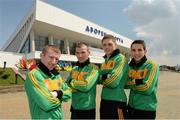 6 June 2013; Ireland boxers, from left, Paddy Barnes, John Joe Nevin, Jason Quigley and Michael Conlan. EUBC European Men's Boxing Championships 2013, Minsk, Belarus. Photo by Sportsfile