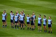 1 June 2013; The Dublin players stand for a minutes silence before the game in honor of the late Clem Foley and Noel curran. Leinster GAA Football Senior Championship Quarter-Final, Dublin v Westmeath, Croke Park, Dublin. Picture credit: Ray McManus / SPORTSFILE