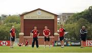 7 June 2013; British & Irish Lions head coach Warren Gatland, right, with assistant coaches, from left Neil Jenkins, Rob Howley, Graham Rowntree and Andy Farrell during the captain's run ahead of their game against Queensland Reds on Saturday. British & Irish Lions Tour 2013, Captain's Run, Anglican Church Grammar School, Oaklands Parade, East Brisbane, Queensland, Australia. Picture credit: Stephen McCarthy / SPORTSFILE
