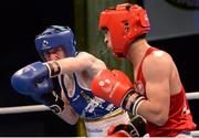 7 June 2013; Paddy Barnes, left, Ireland, exchanges punches with Salman Alizada, Azerbaijan, during their 49Kg Light Flyweight semi-final bout. EUBC European Men's Boxing Championships 2013, Minsk, Belarus. Photo by Sportsfile