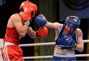 7 June 2013; Paddy Barnes, right, Ireland, exchanges punches with Salman Alizada, Azerbaijan, during their 49Kg Light Flyweight semi-final bout. EUBC European Men's Boxing Championships 2013, Minsk, Belarus. Photo by Sportsfile
