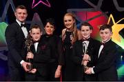 3 November 2017; Hurler of the Year Joe Canning of Galway with members of the Keady family, from left, Jake, Margaret, Shannon, Harry and Anthony during the PwC All Stars 2017 at the Convention Centre in Dublin. Photo by Brendan Moran/Sportsfile