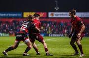 3 November 2017; Alex Wootton of Munster is tackled by Arwel Robson of Dragons during the Guinness PRO14 Round 8 match between Munster and Dragons at Irish Independent Park in Cork. Photo by Eóin Noonan/Sportsfile