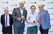 8 June 2013; Igor Petrovic, Head Coach, left, and Paul Molloy, Team Manager Ireland Under 18 Boy's are presented with their medals by Ger Tarrant, I.A.C, left, and Gerry Kelly, President of Basketball Ireland. Basketball Ireland Annual Awards 2012/2013, National Basketball Arena, Tallaght, Dublin. Picture credit: Barry Cregg / SPORTSFILE