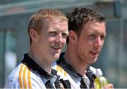 9 June 2013; Kilkenny players Henry Shefflin, left, and Michael Fennelly, before the start of the match. Leinster GAA Hurling Senior Championship Quarter-Final, Offaly v Kilkenny, O'Connor Park, Tullamore, Co. Offaly. Picture credit: Brian Lawless / SPORTSFILE
