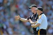 9 June 2013; Kilkenny manager Brian Cody with selector Martin Fogarty, right. Leinster GAA Hurling Senior Championship Quarter-Final, Offaly v Kilkenny, O'Connor Park, Tullamore, Co. Offaly. Picture credit: Brian Lawless / SPORTSFILE
