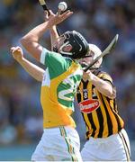 9 June 2013; Derek Molloy, Offaly, in action against Lester Ryan, Kilkenny. Leinster GAA Hurling Senior Championship Quarter-Final, Offaly v Kilkenny, O'Connor Park, Tullamore, Co. Offaly. Picture credit: Brian Lawless / SPORTSFILE