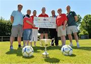 9 June 2013; From left Mark Russell, from Aviva, Darren Somers, Committee Member, Parkville United, Podge Rooney, Assistant Chairman, Parkville United, Ray Shannon, Assistant Secretary, Parkville United, Larry Earle, Chairman, Parkville United, Mick Flynn, Secretary, Parkville United, and Paul Martyn, from the FAI, pictured at the presentation of the Aviva Club of the Month Award to Parkville United FC. The prestigious award, which is the benchmark for how well Irish football clubs are performing on and off the pitch, is run from October through to May with a different club selected every month as the Aviva Club of the Month, receiving €1,500 to assist in their overall development. Each of the monthly winners then go forward as finalists to the Club of the Year which is chosen at the FAI Festival of Football and AGM. Parkville United A.F.C, Hawkins Lane, Tullow, Co Carlow. Picture credit: Matt Browne / SPORTSFILE