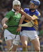 9 June 2013; Tom Condon, Limerick, in action against Pa Bourke, Tipperary. Munster GAA Hurling Senior Championship Semi-Final, Limerick v Tipperary, Gaelic Grounds, Limerick. Picture credit: Pat Murphy / SPORTSFILE