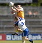 9 June 2013; Paddy Cunningham, Antrim, in action against Colin Walshe, Monaghan. Ulster GAA Football Senior Championship Quarter-Final, Antrim v Monaghan, Casement Park, Belfast, Co. Antrim. Picture credit: Oliver McVeigh / SPORTSFILE