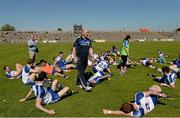 9 June 2013; Malachy O'Rourke, Monaghan manager with his players during the team warm down. Ulster GAA Football Senior Championship Quarter-Final, Antrim v Monaghan, Casement Park, Belfast, Co. Antrim. Picture credit: Oliver McVeigh / SPORTSFILE