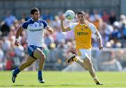 9 June 2013; Sean Kelly, Antrim, in action against Neil McAdam, Monaghan. Ulster GAA Football Senior Championship Quarter-Final, Antrim v Monaghan, Casement Park, Belfast, Co. Antrim. Picture credit: Oliver McVeigh / SPORTSFILE