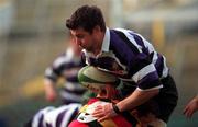 22 January 2000; Michael Smyth, Terenure is tackled by  David O'Mahony, Lansdowne during the A.I.B. League Divison 1, Lansdowne v Terenure, Lansdowne Road, Dublin. Rugby. Picture credit; Matt Browne/SPORTSFILE.