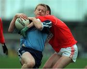 14 November 1999; Declan Darcy, Dublin in action against Mark McNeill, Armagh, National Football League, Parnell Park, Dublin. Picture Credit; Matt Browne/SPORTSFILE.