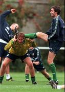 11 November 1999; Gary Breen (right) and Jason McAteer pictured during the Republic of Ireland training session at Tolka Rovers, Dublin. Soccer.  Picture credit; David Maher/SPORTSFILE