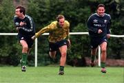 11 November 1999; (From left to right) are Gary Breen, Jason McAteer and Jeff Kenna, pictured during the Republic of Ireland training session at Tolka Rovers, Dublin. Soccer. Picture credit; David Maher/SPORTSFILE