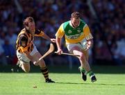 11 July 1999; John Ryan, Offaly in action against Willie O'Connor, Kilkenny. Kilkenny v Offaly, Leinster Hurling Final, Croke Park, Dublin. Picture credit; Brendan Moran/SPORTSFILE
