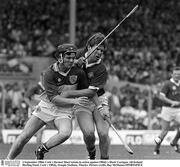 2 September 1984; Cork's Dermot MacCurtain in action against Offaly's Mark Corrigan. All-Ireland Hurling Final, Cork v Offaly, Semple Stadium, Thurles. Picture credit; Ray McManus/SPORTSFILE