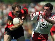 11 July 1999; Mickey Linden in action against Paul McGurk, Down, Ulster Football Championship Semi Final, Casement Park. Picture Credit; Matt Browne/SPORTSFILE