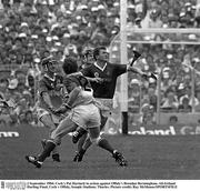 2 September 1984; Cork's Pat Hartnett in action against Offaly's Brendan Bermingham. All-Ireland Hurling Final, Cork v Offaly, Semple Stadium, Thurles. Picture credit; Ray McManus/SPORTSFILE