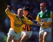 11 July 1999; Offaly's Stephen Byrne in action against Kilkenny's Ken O'Shea. Kilkenny v Offaly, Leinster Hurling Final, Croke Park, Dublin. Picture credit; Brenden Moran/SPORTSFILE