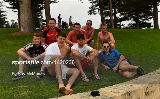 Ireland International Rules Squad - training and relaxing