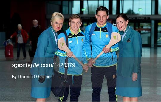 Aer Lingus send off for the Clare Hurling Team competing in the AIG Fenway Hurling Classic