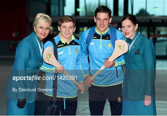 Aer Lingus send off for the Clare Hurling Team competing in the AIG Fenway Hurling Classic Aer Lingus send off for the Clare Hurling Team competing in the AIG Fenway Hurling Classic