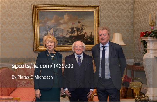 President Michael D Higgins hosts a reception for Dublin Senior Men's and Ladies Football squads