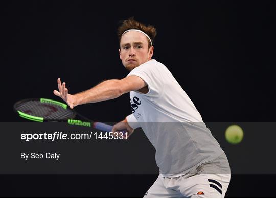 Irish Davis Cup team practice session Irish Davis Cup team practice session