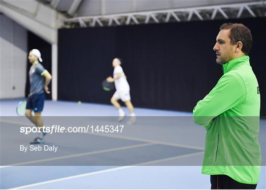 Irish Davis Cup team practice session Irish Davis Cup team practice session