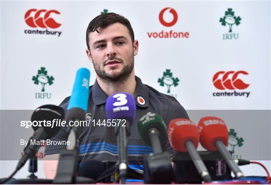 Ireland Rugby Squad Training and Press Conference