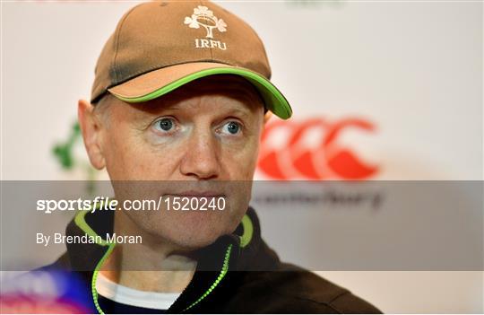 Ireland Rugby Squad Training and Press Conference