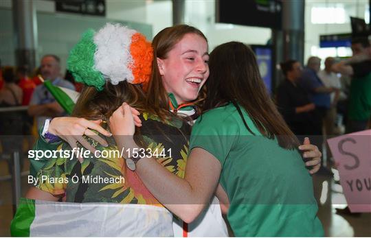 Homecoming of the Irish Team from the European Athletics Under-18 Championships in Gyor, Hungry