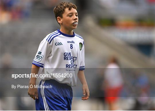 INTO Cumann na mBunscol GAA Respect Exhibition Go Games at Monaghan v Tyrone - GAA Football All-Ireland Senior Championship Semi Final INTO Cumann na mBunscol GAA Respect Exhibition Go Games at Monaghan v Tyrone - GAA Football All-Ireland Senior Championship Semi Final