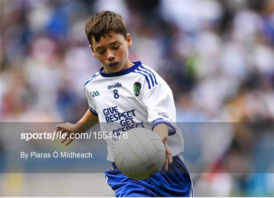 INTO Cumann na mBunscol GAA Respect Exhibition Go Games at Monaghan v Tyrone - GAA Football All-Ireland Senior Championship Semi Final INTO Cumann na mBunscol GAA Respect Exhibition Go Games at Monaghan v Tyrone - GAA Football All-Ireland Senior Championship Semi Final
