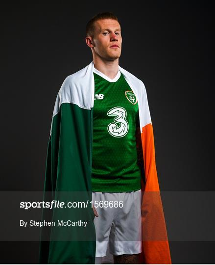James McClean wears the new Republic of Ireland home jersey