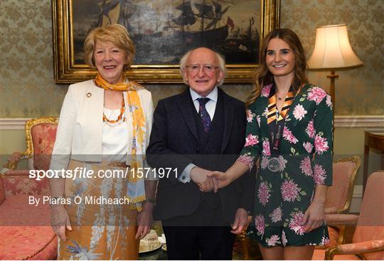 President of Ireland hosts a reception for the Ireland Women's Hockey Team