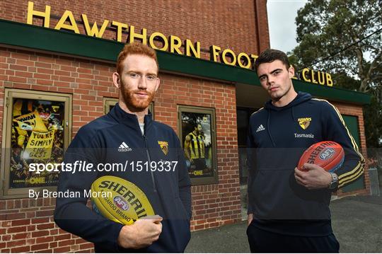 Hawthorn AFL players Conor Glass and Conor Nash feature