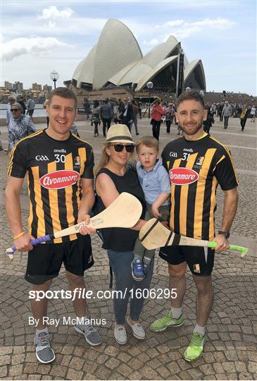 Kilkenny and Galway players in Sydney Harbour