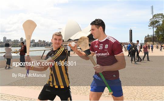 Kilkenny and Galway players in Sydney Harbour