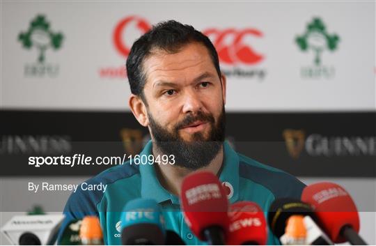 Ireland Rugby Squad Training and Press Conference