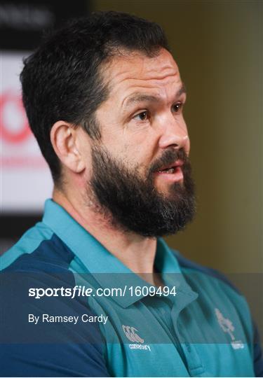 Ireland Rugby Squad Training and Press Conference